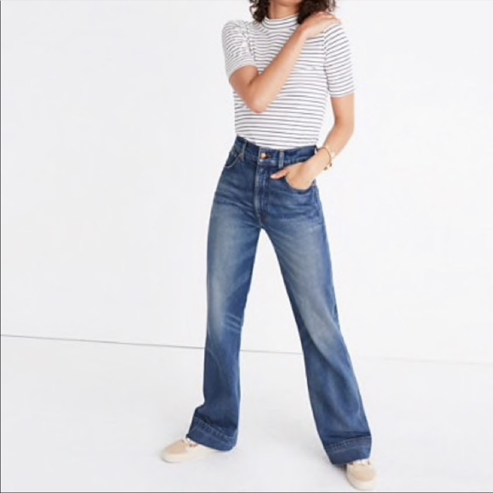 Rivet & Thread Madewell Retro Wide Leg Jeans Medium Wash High Rise